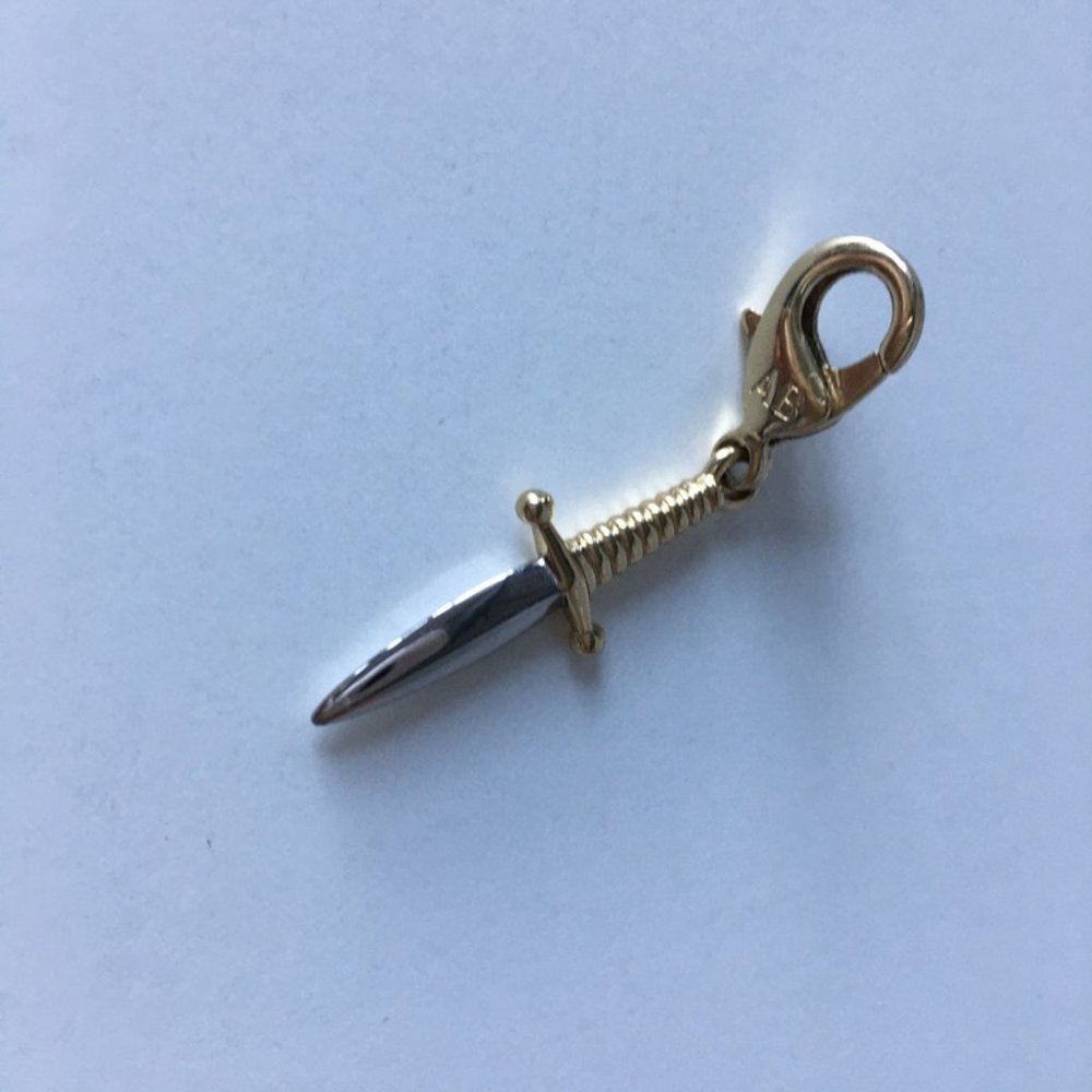 Alexis Bittar gold and silver knife pendant